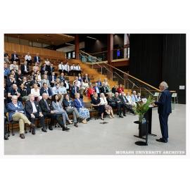 Dr Alan Finkel addressing guests at the naming of the Alan Finkel Building for Technology and Design