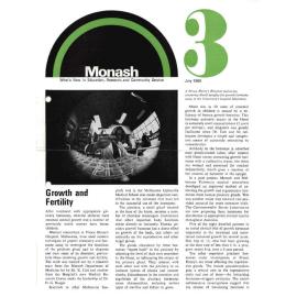 Monash: What's new in education, research and community services no.3