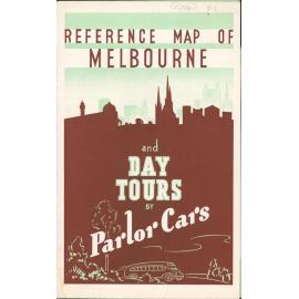 Reference map of Melbourne, and Day tours by parlor cars.