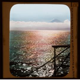 View of mountains from boat