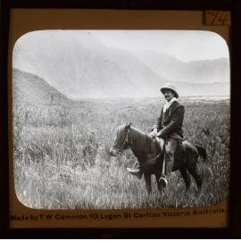 Man on horse in field 