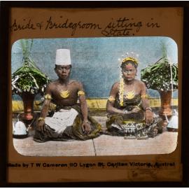 ‘Bride and bridegroom sitting in state’ [colour]