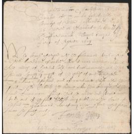 Ferdinando Gorges holograph document.