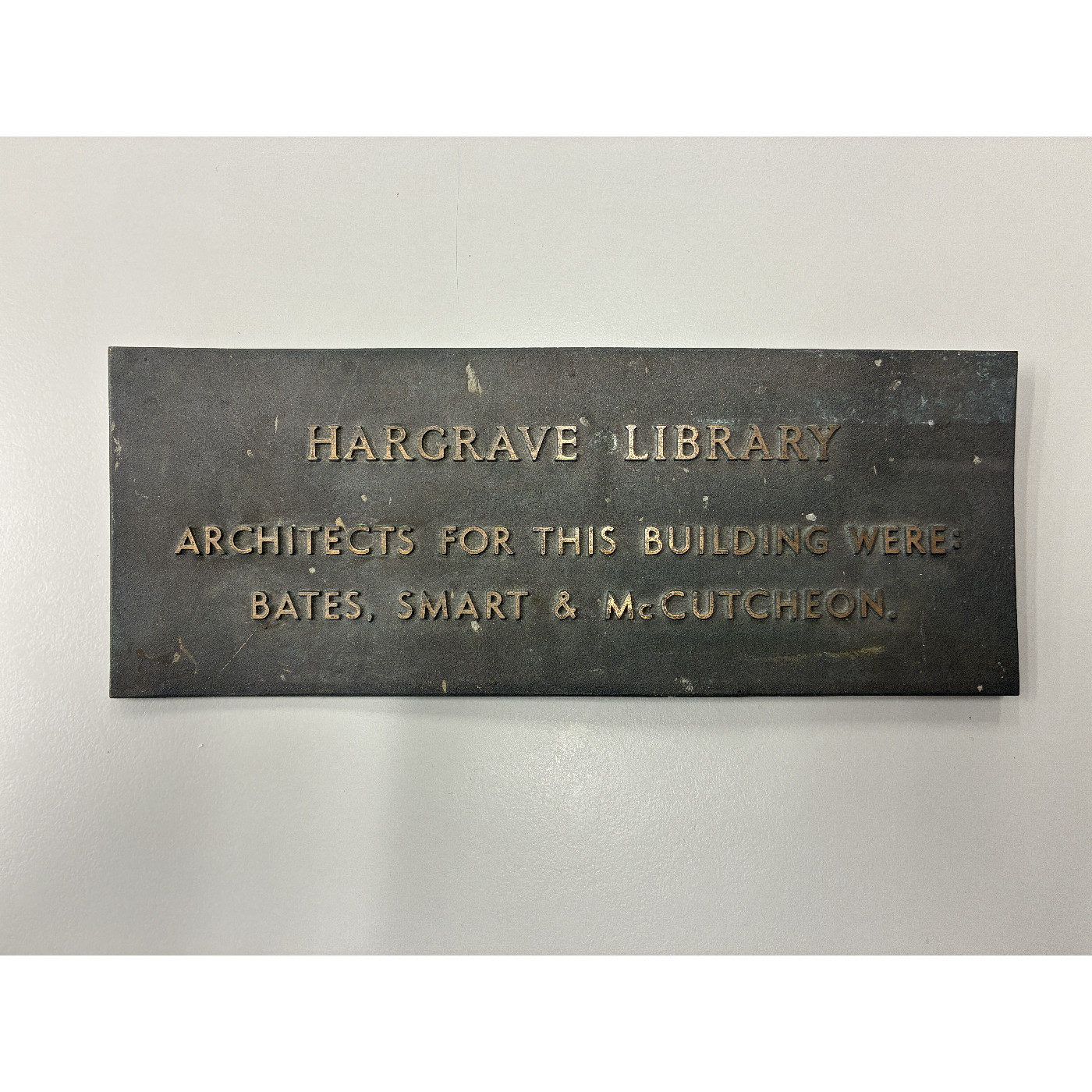 Hargrave Library plaque