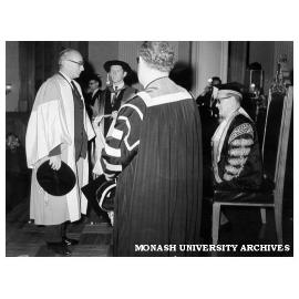 Vice-Chancellor, Dr. J.A.L. Matheson receiving honorary doctorate at University of Hong Kong