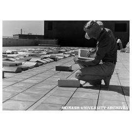 Preparing mural for Phillip Law building, Caulfield Institute of Technology