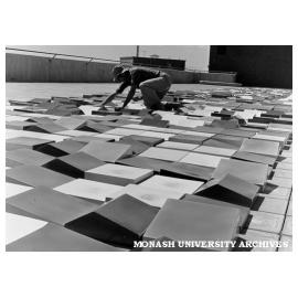 Preparing mural for Phillip Law building, Caulfield Institute of Technology