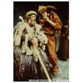 'King Lear' and the Fool (Alexander Theatre). Reg Evans as King Lear and Joe Bolza as the Fool