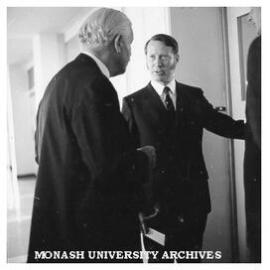 50th Anniversary celebrations, Caulfield Institute of Technology. Sir Rohan Delacombe and John Dann