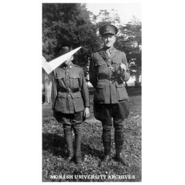 Caulfield Technical School cadet camp. Lieutenant Hall with his Orderly Corporal B. Lock