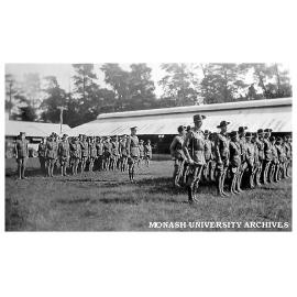 Caulfield Technical School cadets on parade, Broadmeadows