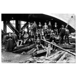 Mr and Mrs John Monash with workmen at Fyansford Bridge