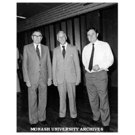 Retiring Academic Registrar and Comptroller, with new Comptroller