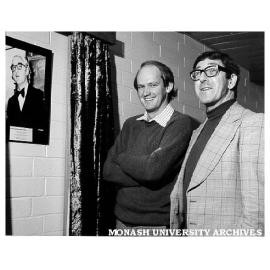 Campbell McComas presenting portrait of 'Alternative Professor' Granville Williams to Dean of Law, Professor Gerry Nash