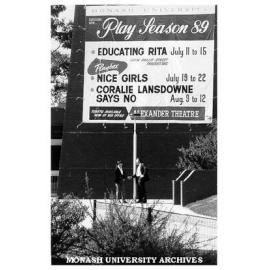 Play Season '89. Director of Alexander Theatre, Phil A'Vard (right) and property marketing manager, Ross Mollison