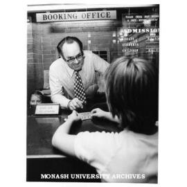 Alexander Theatre booking office with Manager Mr Phil A'Vard