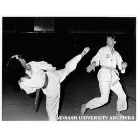 Victorian Tae Kwon Do championships. Gold medallist Marlene Ryzman (left) and silver medallist David Katic