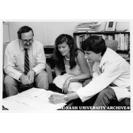 Professor Milton Hearn (left) and colleagues from Biochemistry
