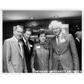 Professor Ray Martin (left), Celia Rosser and Alex George (right) at launch of Volume 2 of 'The Banksias'