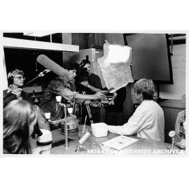 Crew from Warner Dalton Film and Television Productions recording interview with Dr Beth Gott, from left: Lloyd Carrick, John Hughes and Jaemes Grant
