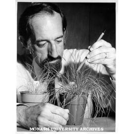 Dr Donald Gaff with 'drought proof' grasses