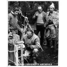 Botanists filming 'Wondrous Sherbrooke' for undergraduate teaching, from left: Graham Ivey, Peter Boyle, Don Hauser, Mick Ryan, and Terry O'Brien