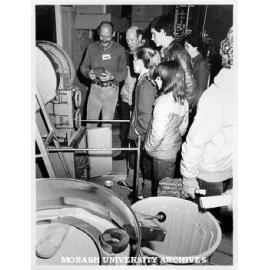Technical Officer Peter Froud demonstrating Fred the Rock Eater for visitors