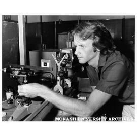 Professional officer, Rod Binnington analysing images of fluid flow