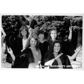 Graduating Chemistry honours students. Back row from left: Michelle Hill, Marie-Ann Fam, and Danielle Mansfield; front row: Lynette Hatherley and Fiona Joshua