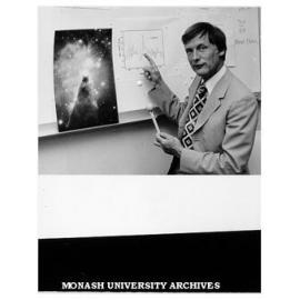 Professor Ron Brown explaining spectroscopy for ABC talkback program 'Frontline'