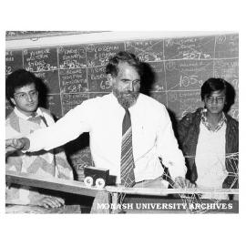 Professor Noel Murray testing winner of Most Emotive award in Primordial Pristine Cupreous Bridge Competition