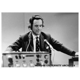 Dr Harry Gelber being interviewed by New Zealand Broadcasting Corporation