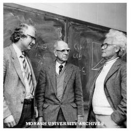 Professor John Head (left), Emeritus Professor Carl Shoup and visitor Professor Richard Musgrove