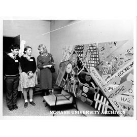 Mordialloc High School students Jason Dennis (left) and Leena Flemington with Dr Diana Davis