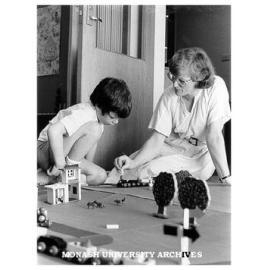 Elwyn Morey Centre teacher Barbara Lewis with Clinton