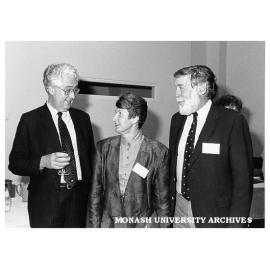 Minister for Community Service Mr Race Mathews, Professor Millicent Poole and Mr Herbert Barnes, Executive Director of ILEX at launch of International Learning Exchange in Professional Youthwork