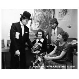Earth Sciences social club members, from left: Christopher Mawer, Monica Leicester, Ian Clarke and Lesley Harland