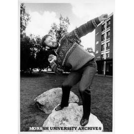 Professor Gordon Lister, with part of Australia's contribution to international monument in Seoul