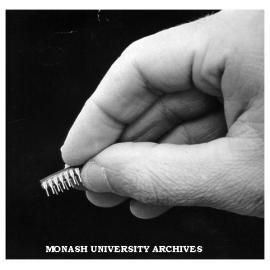 Device invented by Dr E. M. Cherry, to take echo out of long-distance telephone conversations