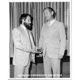 Phillip Dight (left) winner of Manuel Rocha Medal with Professor Eric Laurenson
