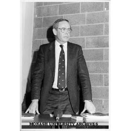 Minister for Conservation, Forests and Lands Mr Rod Mackenzie at launch of 'Fighting Fire with Fire'