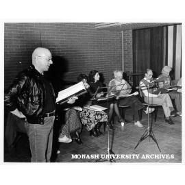 Reading of 'Little Lonsdale'. Director Murray Copland and members of Playbox Theatre Company giving lunchtime reading of Copland's new work in the Cellar Room