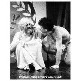 Gloucester (John Leonard, right) and Poor Tom (David James) in 'King Lear'