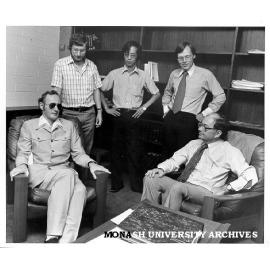 Ron McCallum (seated left), Arie Freiberg, Hisao Ishikawa, Malcolm Smith and Bob Baxt