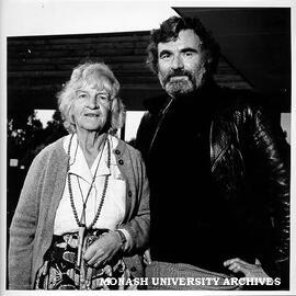 Visiting British writer Lady Naomi Mitchison, with Associate Professor Ian Turner