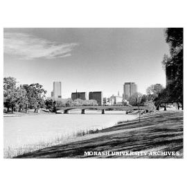 View of Melbourne from banks of Yarra River