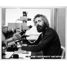 Dr A. Peter Kershaw analysing pollen samples