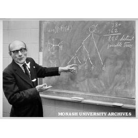 Dr Nicolas Morcovescu explaining linkage between editions of writing