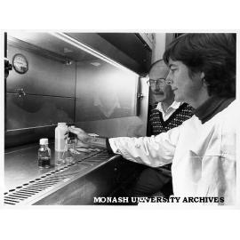 Mrs Catherine Guli and Dr David Smyth in laboratory