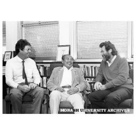 Professor Mohamad Taib Osman (centre), University of Malaya in Kuala Lumpur, with Professor John Hay (left) and Mr Harry Aveling